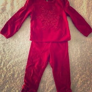 SPARKLY Snowflake RED 2 Piece Set 18m onesie